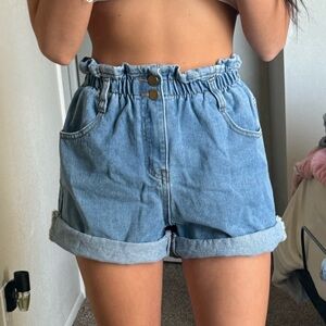 Princess Polly High Waist Blue Denim Shorts